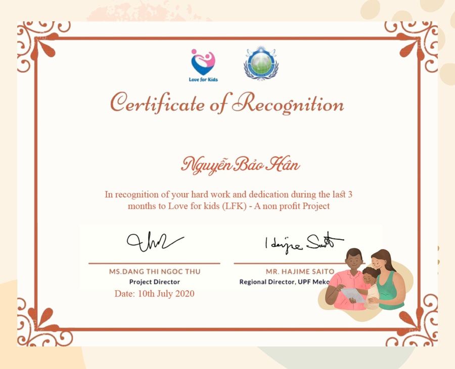GCN tình nguyện viên Dự án Love for kids