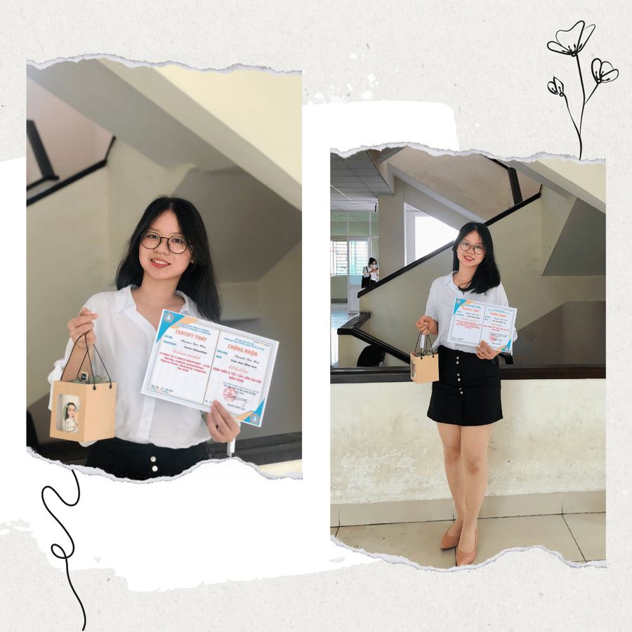 Bảo Hân nhận GCN và quà của Liên Chi hội